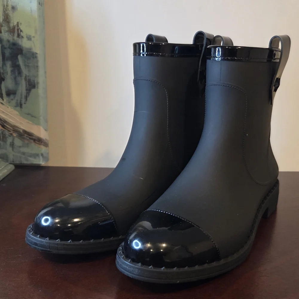 Jimmy Choo Black Rain Boots. Size 41.
